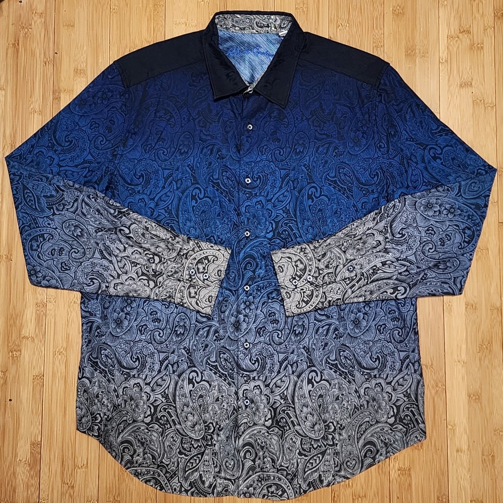Robert Graham DUSK Men Shirt Size XL Classic Fit Paisley Floral Multicolor Print